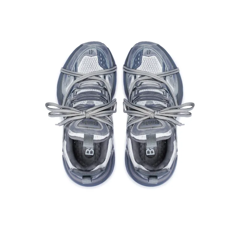 BASLS Abrasion Resistant Breathable Height Increasing Low Top Chunky Sneakers Unisex-15