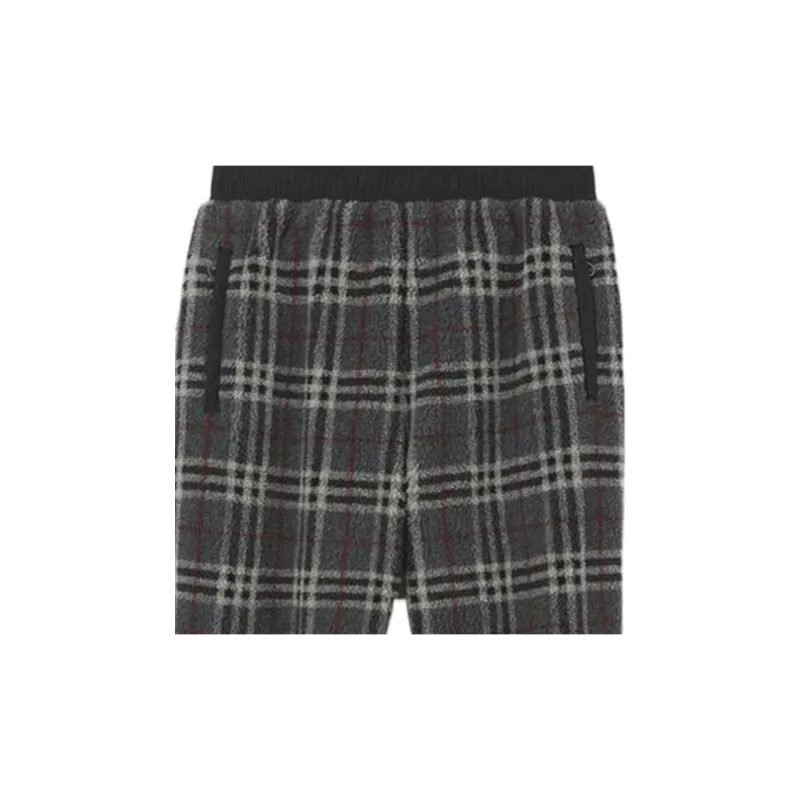 Burberry Dimitri Fleece Check Pants Dark Charcoal-3