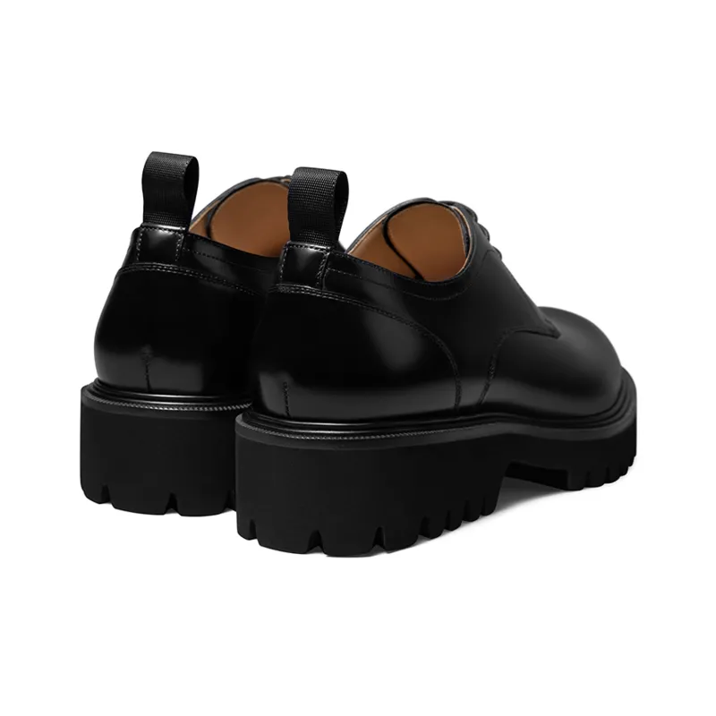 THOM WILLS Cleanfit Shiny Chunky Derby Shoes Casual Shoes 4.7cm Men's Black-3