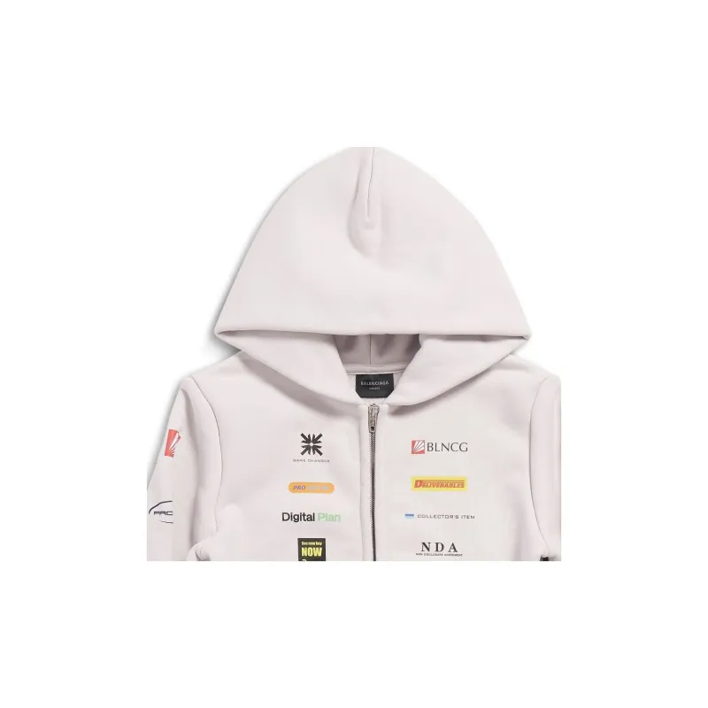 Balenciaga Business English Zip-Up Hoodie-4