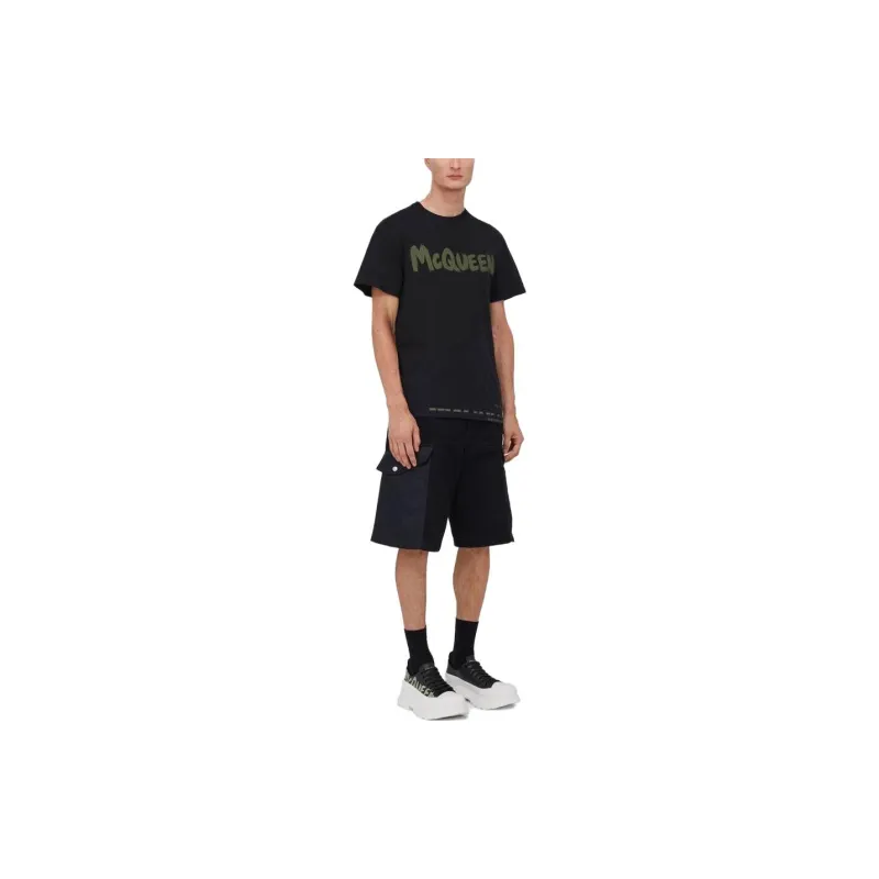 Alexander McQueen Graffiti Printed Crewneck T Shirt-3