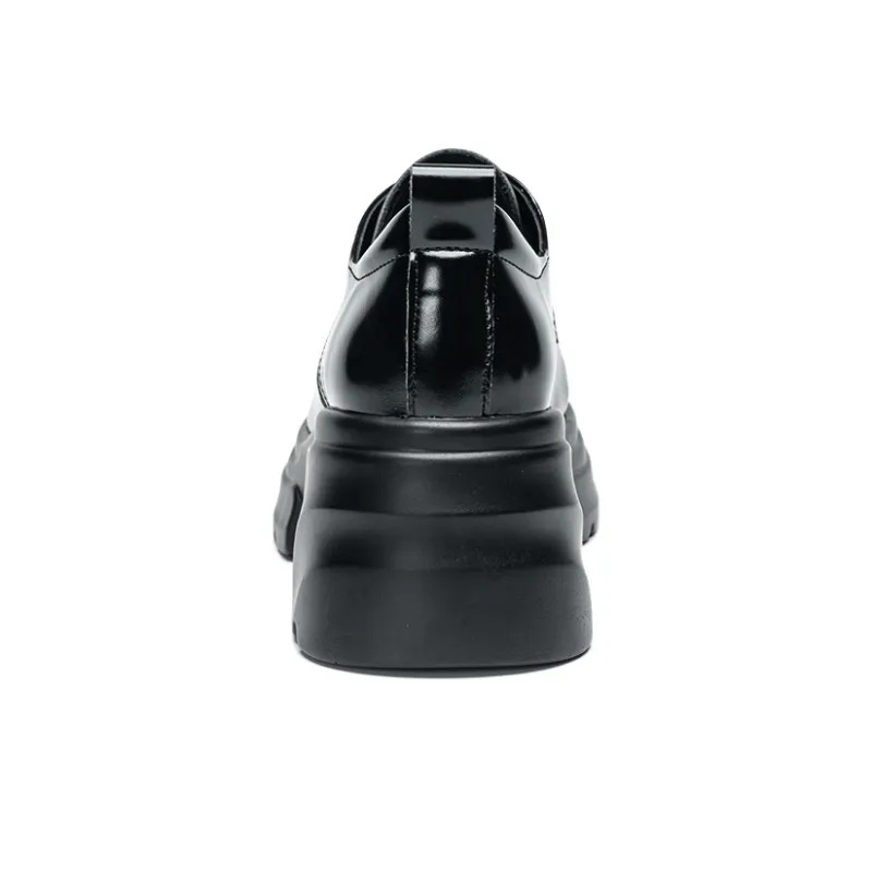 EXULL Q Versatile JK Commute Loafers 6cm Platform Women's Black-3