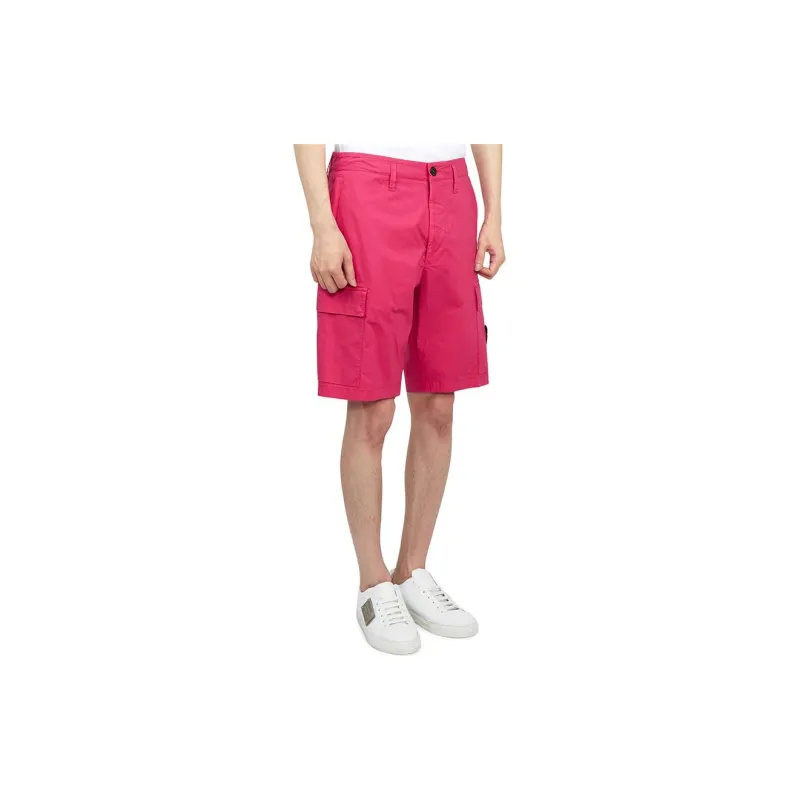 STONE ISLAND Cargo Shorts Men's Magenta-2