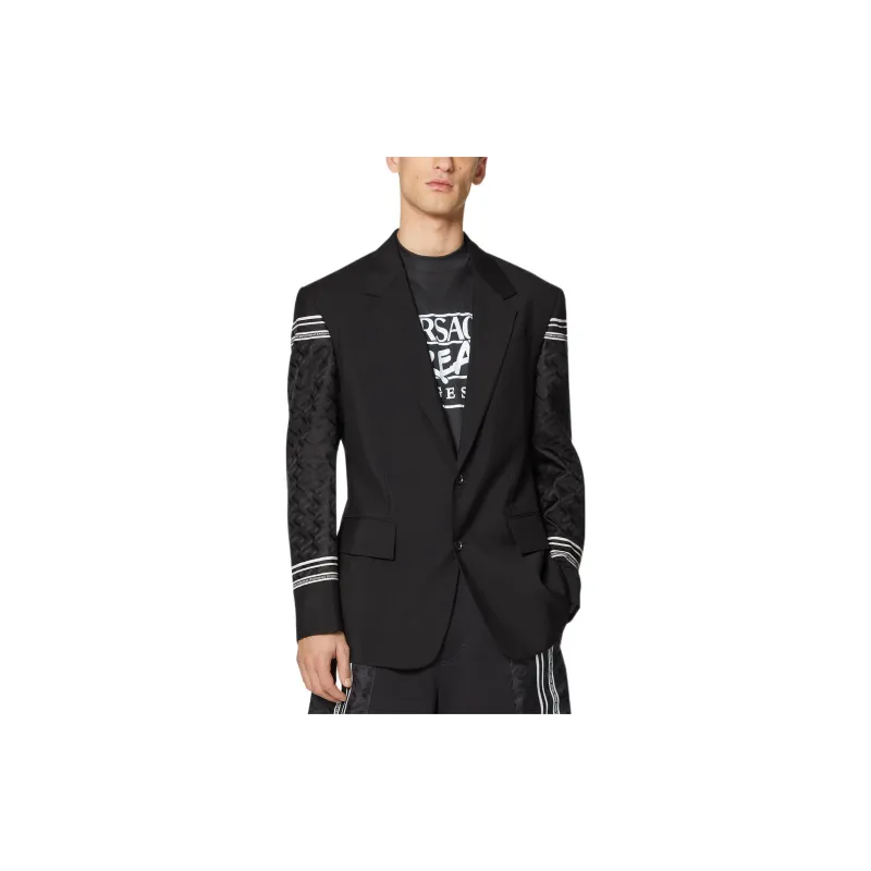 VERSACE Greca Single-Breasted Long Sleeved Blazer-1