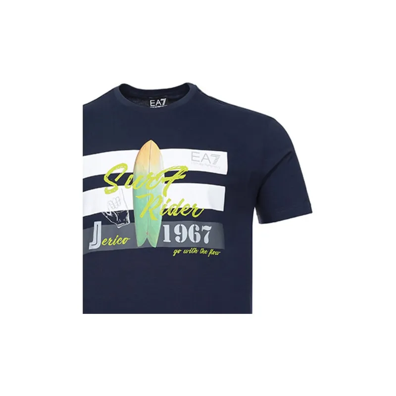 EMPORIO ARMANI EA7 T Shirts Men Marine Blue-7