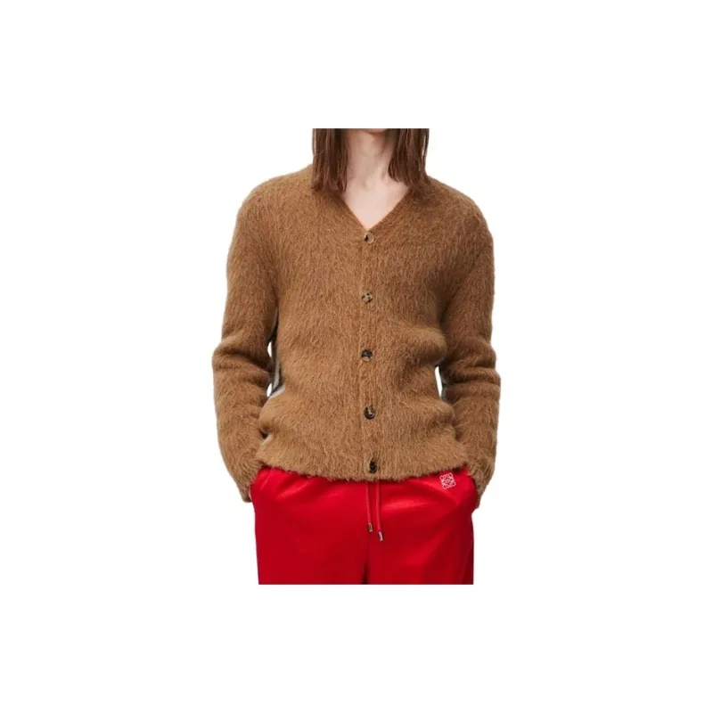LOEWE Textured Fabric Long Sleeve Cardigan-2