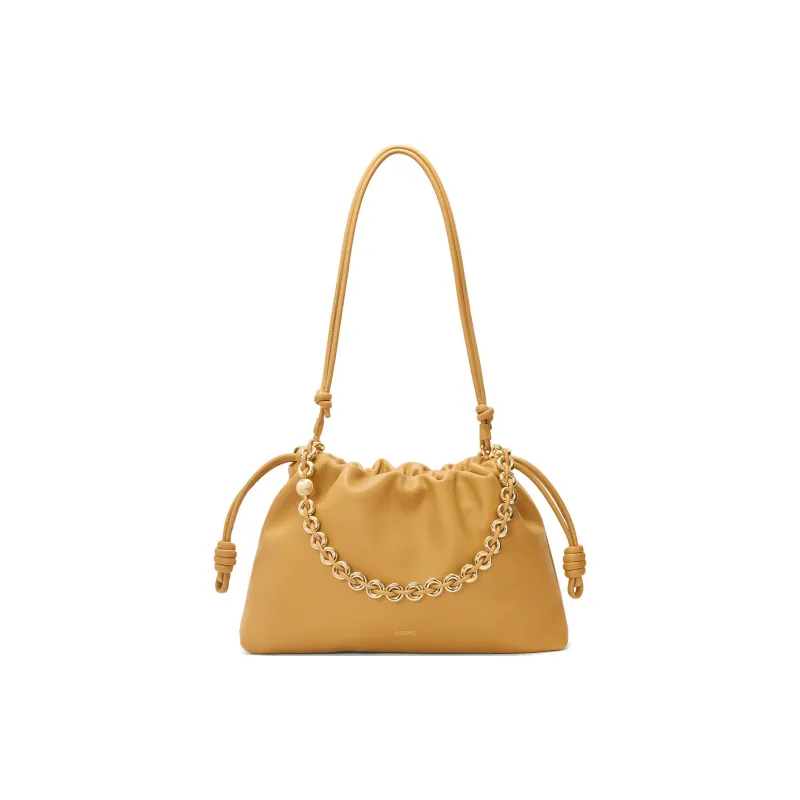 LOEWE Flamenco Soft Nappa Sheep Leather Clutch Large Size Women's Durian Yellow-2