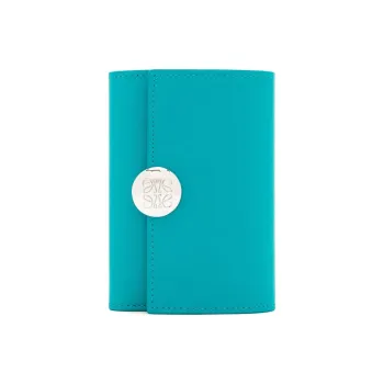 LOEWE Bright Nappa Calfskin Wallet Small Size Women's Deep Turquoise