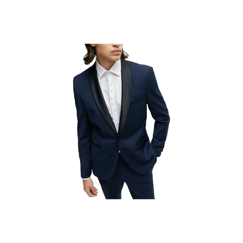HUGO BOSS Slim-Fit Dress Shirt In Stretch-Cotton Satin Shirt Men's White-4