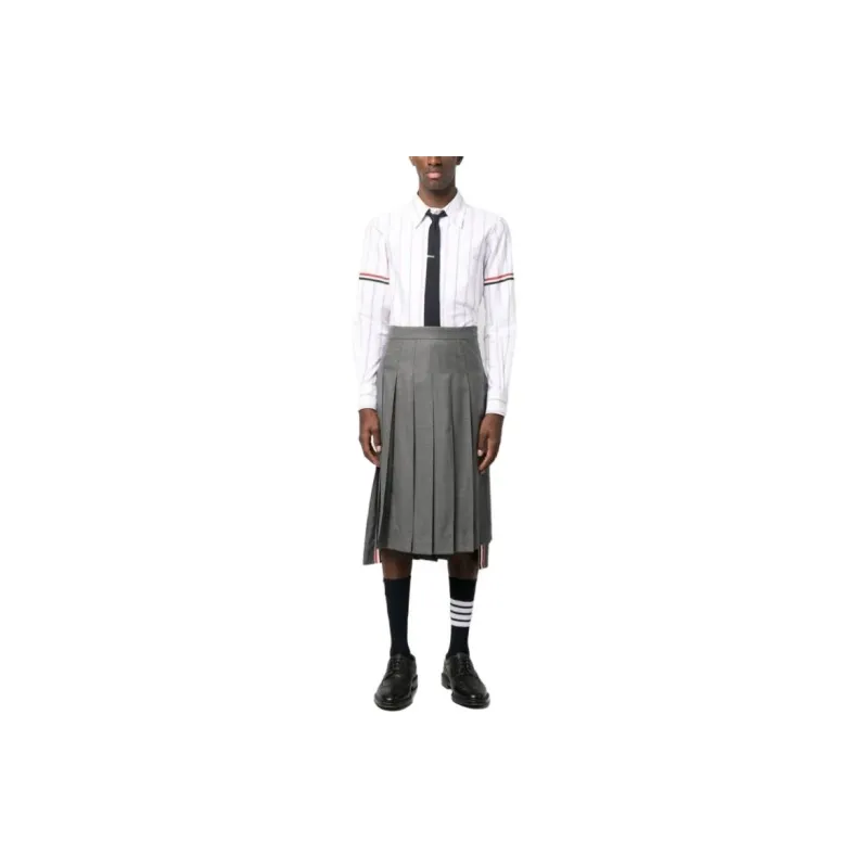 THOM BROWNE Rwb Striped Long-Sleeved Shirt-1