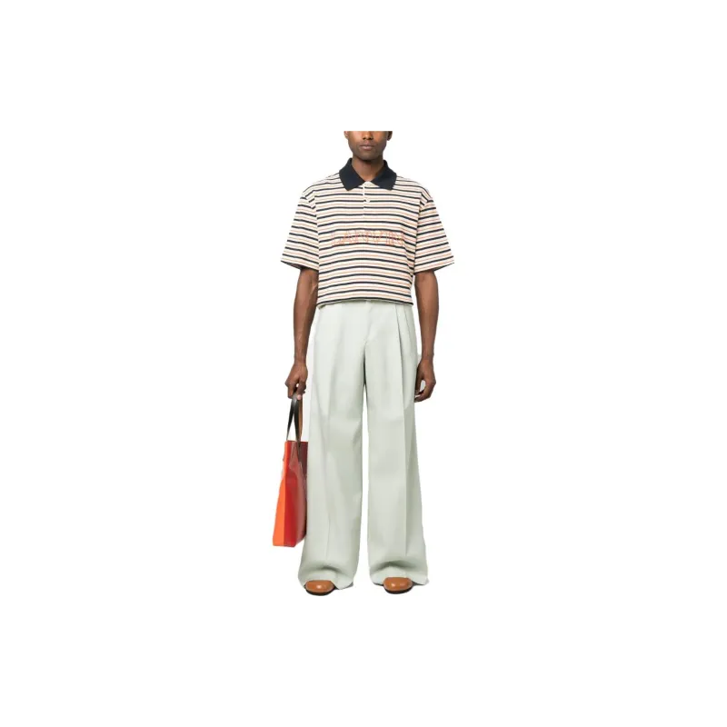 Lanvin Pleat Detailed Wide Leg Trousers-1