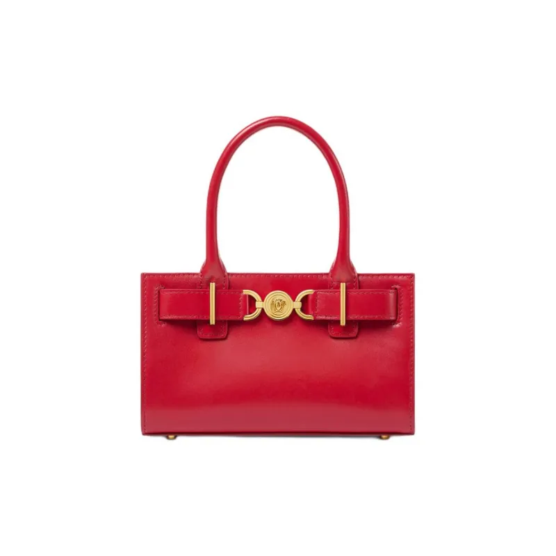 FANSIZHE Medusa '95 Cow Leather Tote Bag, Shopping Bag, Shoulder Bag, Crossbody Bag, Handbag Small Size Women's Red-0