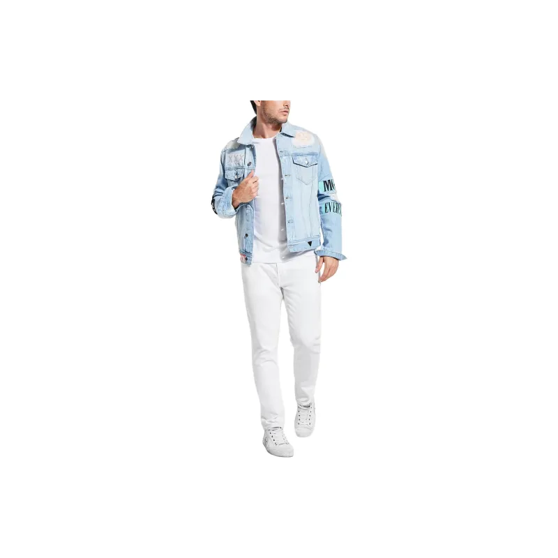 GUESS Embroidered Logo Tee T-Shirt Men's White-2
