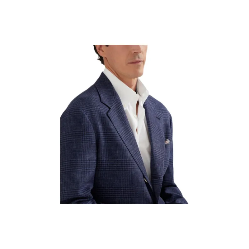 Brunello Cucinelli Single Breasted Checked Blazer-4