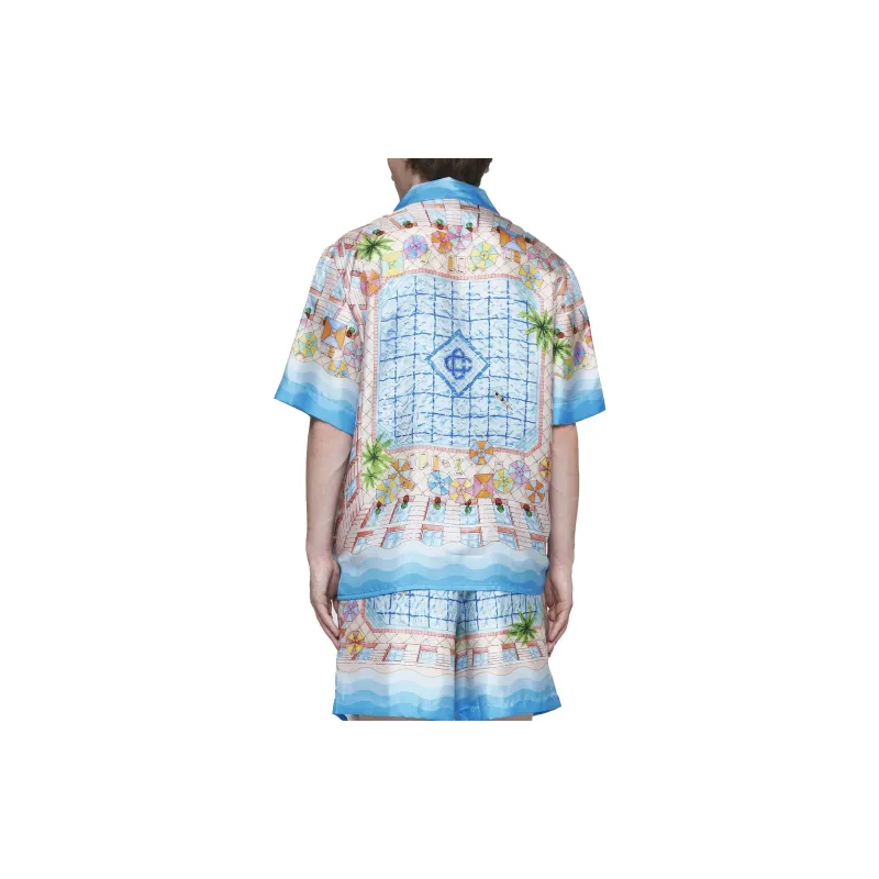 CASABLANCA Cuban Collar Short Sleeve Shirt-3