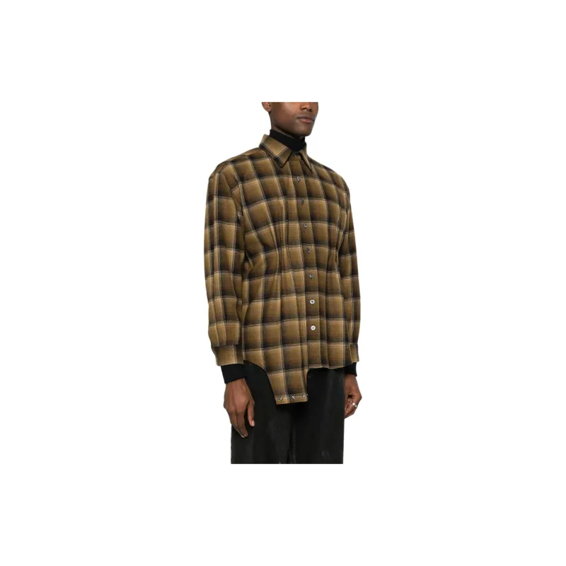Maison Margiela X Pendleton Asymmetric Plaid Wool Shirt-3
