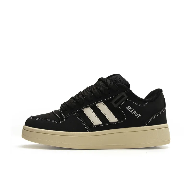 CHERRY&KALIKA Slip Resistant, Abrasion Resistant, Lightweight, Height Increasing Low Top Skateboard Shoes Women's Black-0