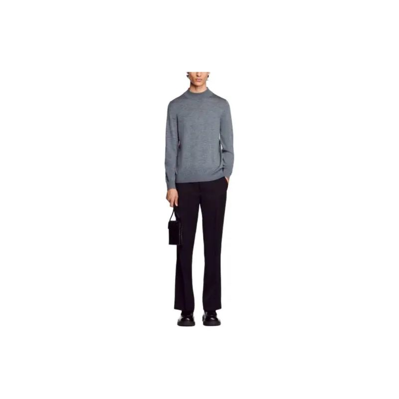 Sandro Funnel Neck Sweater Sweater Men's Light Gray-1