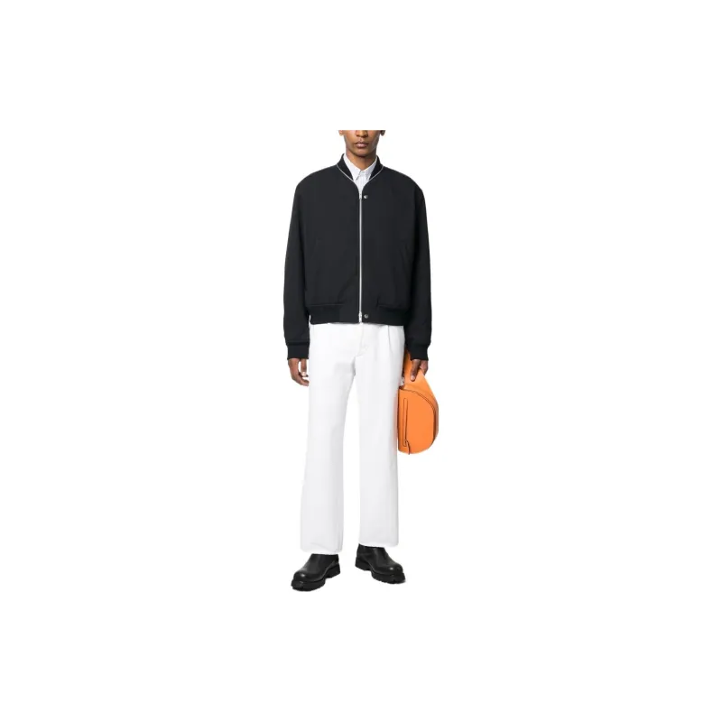 JIL SANDER Zip embellished Wool Bomber Jacket-1