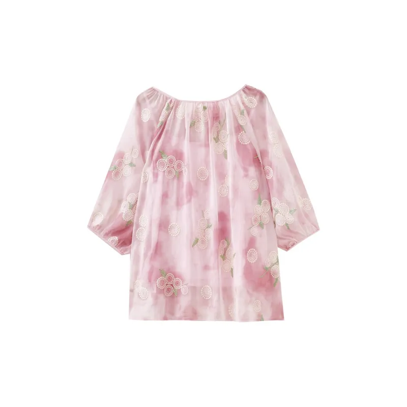 SHUIYUNJIAN Shirt Women's Light Pink Floral-1