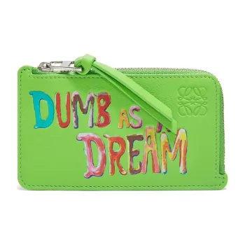 LOEWE Richard Hawkins Collaboration Cow Leather Card Holder Women's Vibrant Green