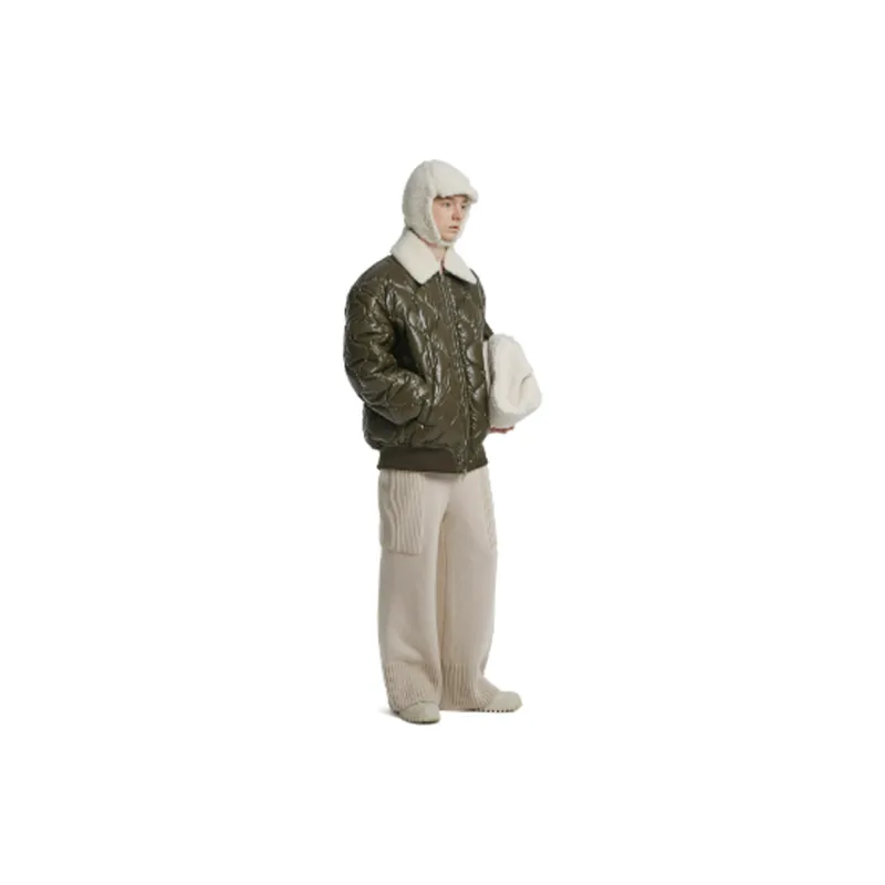 TRUNKPROJECT FW22 Solid Color Lapel Puffer Jacket Unisex Dark Brown-2