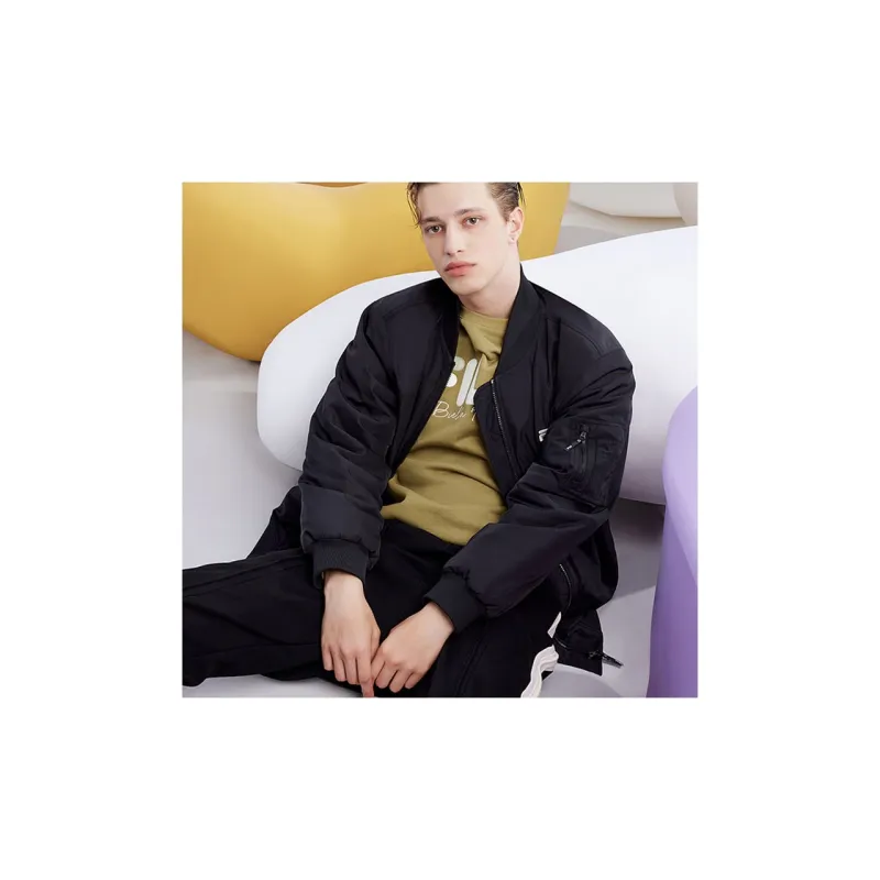 FILA Puffer Jackets Men Jet Black-5
