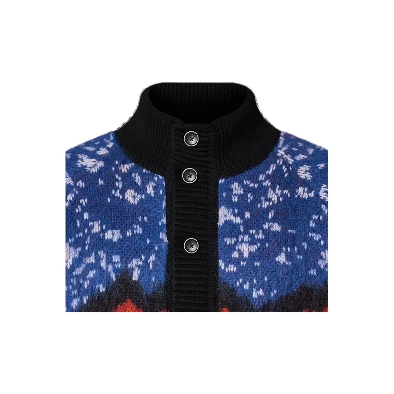 LOUIS VUITTON 2010s Logo Chunky Wool Cardigan-5
