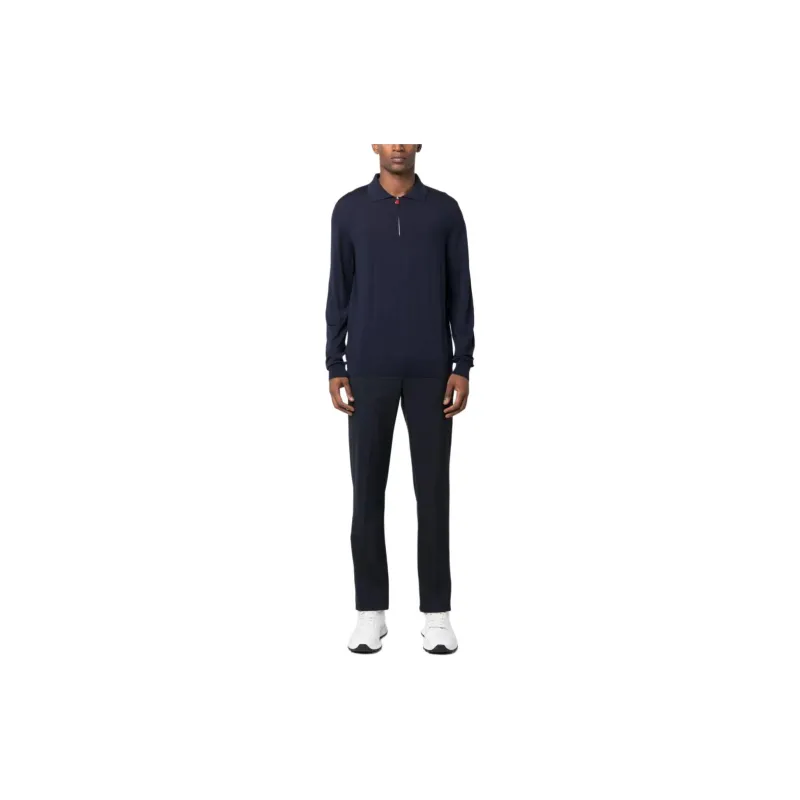 KITON Half zip Wool Polo Shirt-1