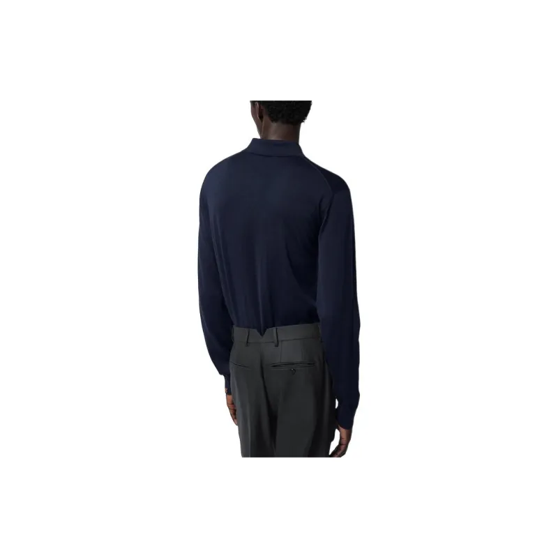 LOUIS VUITTON Silk And Cashmere Blend Long Sleeved Polo Shirt-5