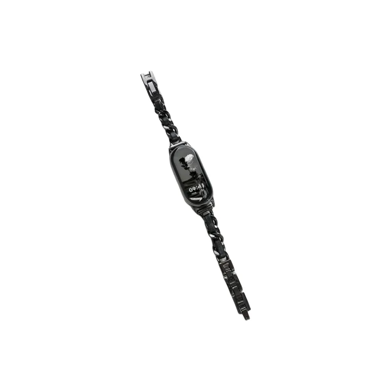FZRT Watch Bands Chanel Inspired Chain Leather Metal Strap Unisex-7
