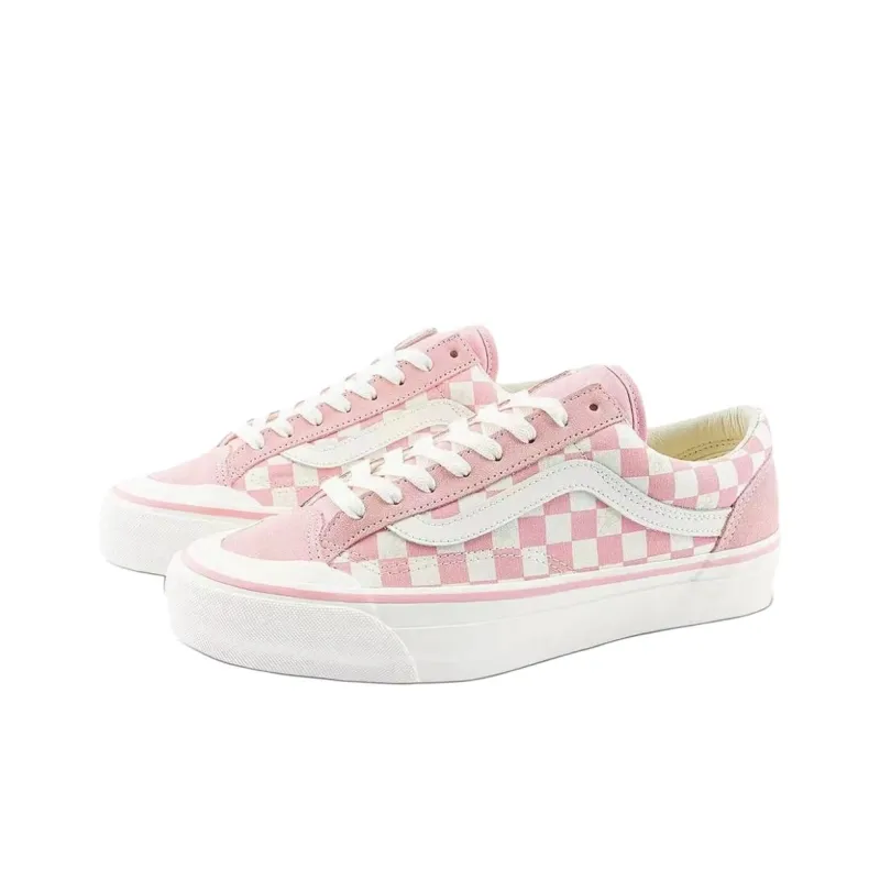 Vans Old Skool Anti-Slip Wear-Resistant Low-Top Canvas Shoes Unisex Pink White-1