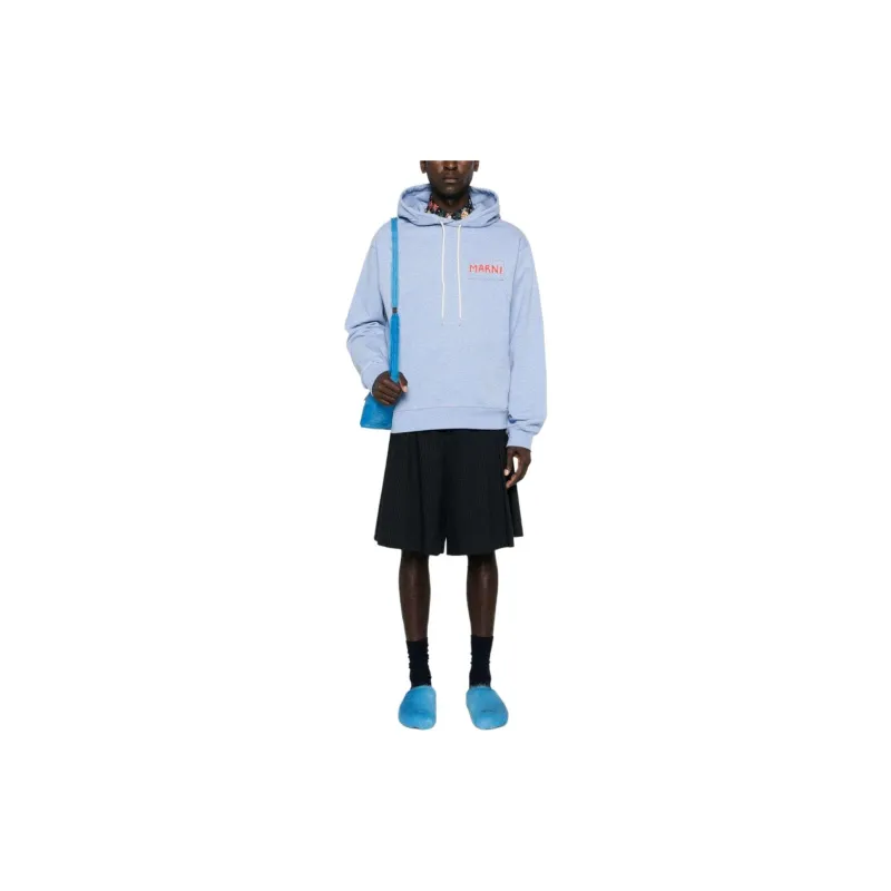 MARNI Logo Printed Drawstring Hoodie-1