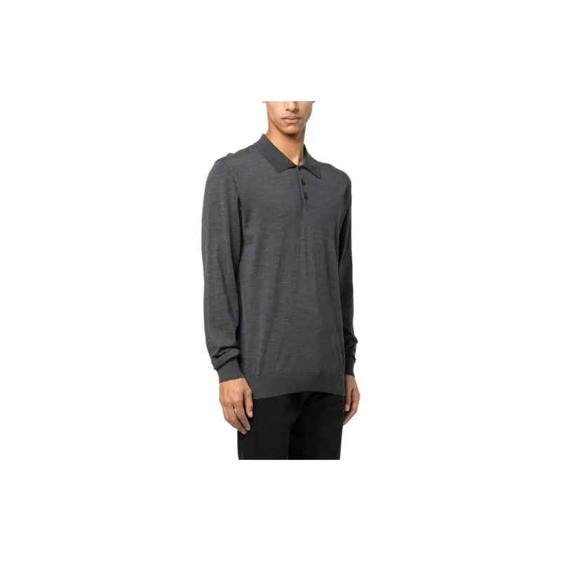 Golden Goose Logo patch Wool Polo Shirt-5