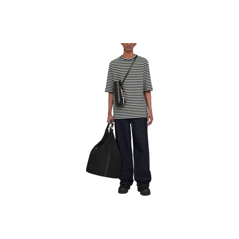 JIL SANDER + Striped Crewneck T Shirt-2