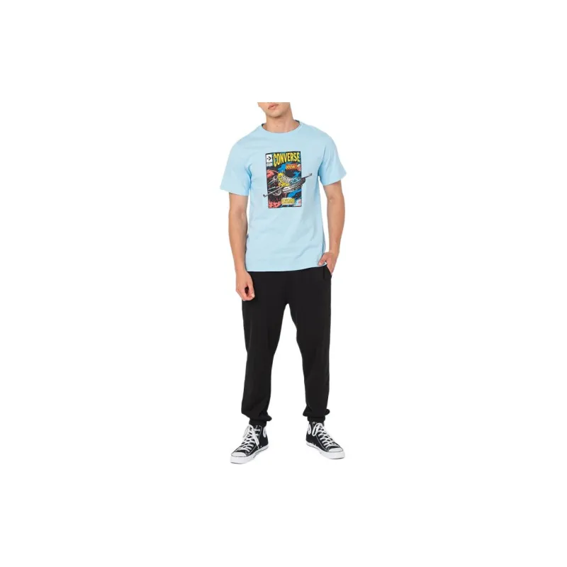 Converse Comic Cover Erkek Mavi T Shirt Men's Blue-3