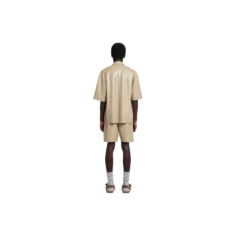 NANUSHKA Elasticated waist Faux leather Shorts-2