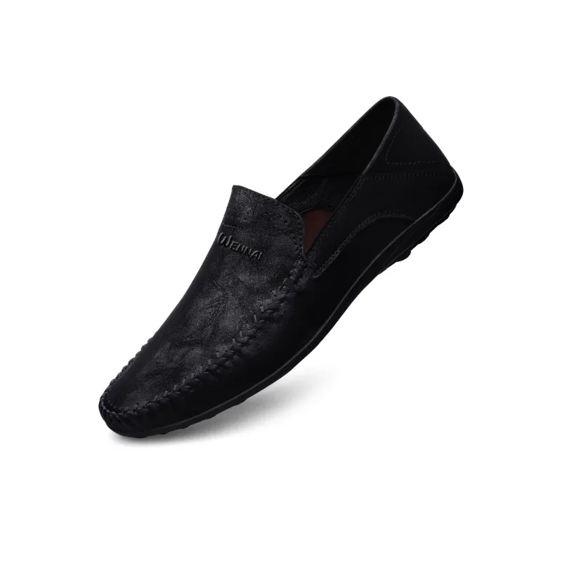 Wen Nai Gommino Loafers Men Black/Gray/Yellow Brown-3