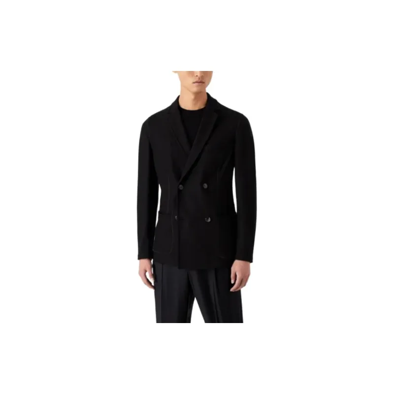 GIORGIO ARMANI Icon Double breasted Jacket In Fulled Cashmere Interlock-2