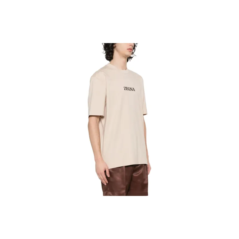 Ermenegildo Zegna Logo Detailed Crewneck T Shirt-3