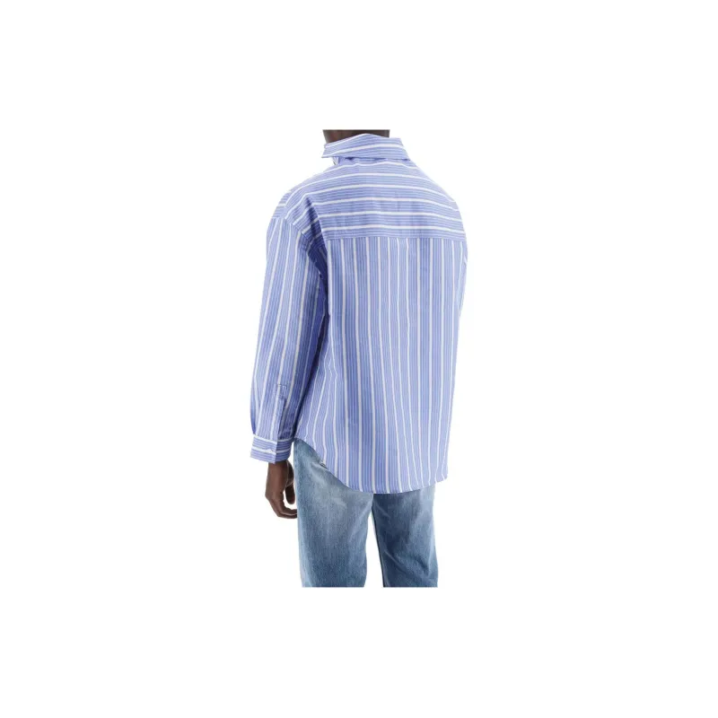 Jacquemus Striped Asymmetric Long Sleeve Shirt-2