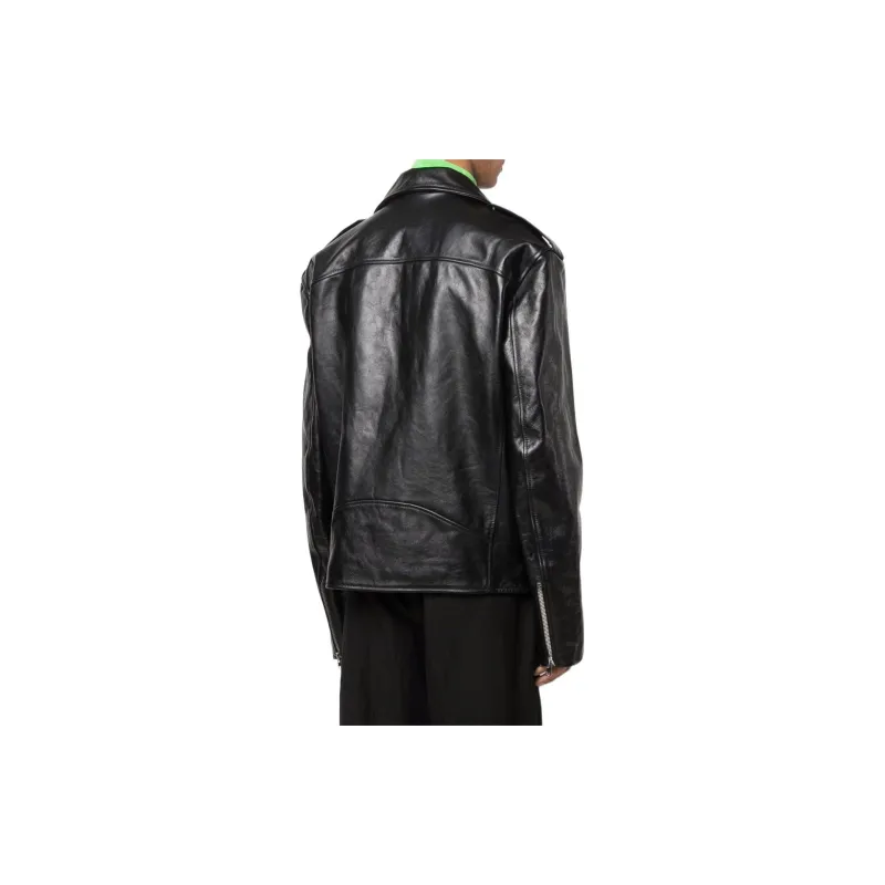Vetements ZIp Up Long Sleeved Leather Jacket-2