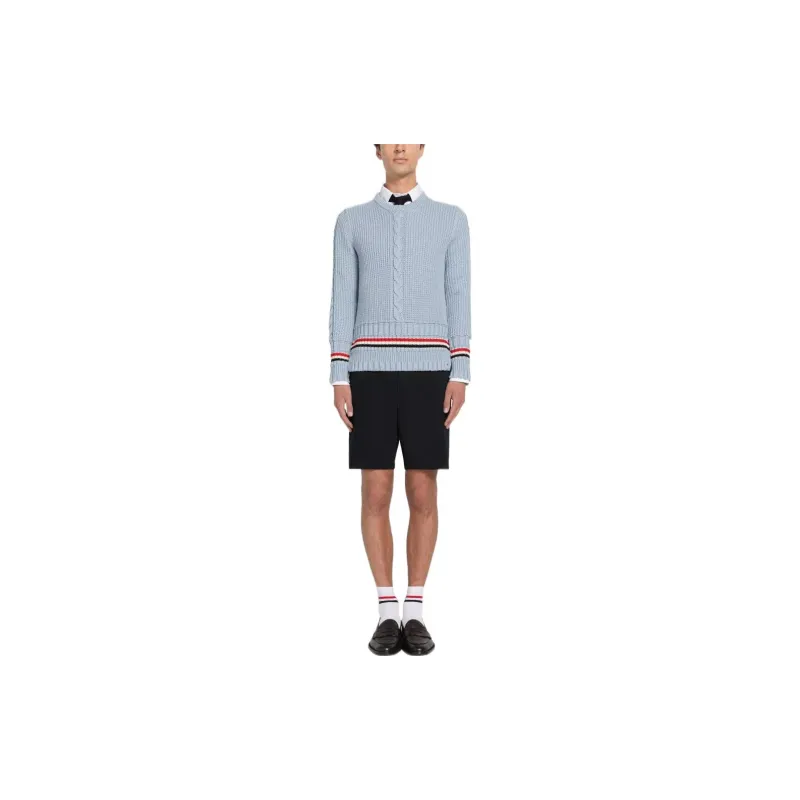 THOM BROWNE RWB-Stripe Cable Knit Jumper-2