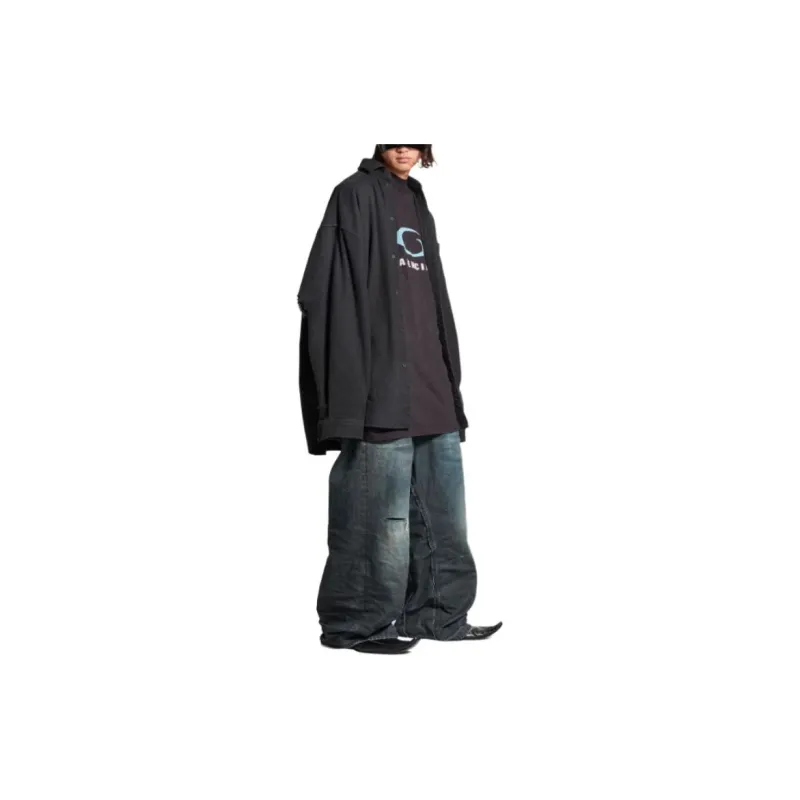 Balenciaga Loop Sports Icon Destroyed Layered Shirt-4