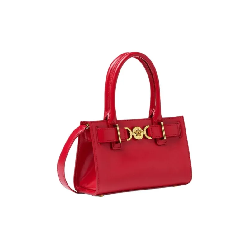 FANSIZHE Medusa '95 Cow Leather Tote Bag, Shopping Bag, Shoulder Bag, Crossbody Bag, Handbag Small Size Women's Red-1