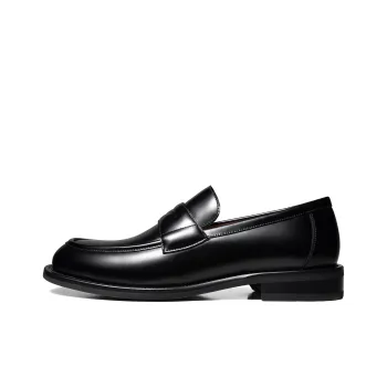 THOM WILLS British Business Casual Versatile Slip on Loafers Men's Black