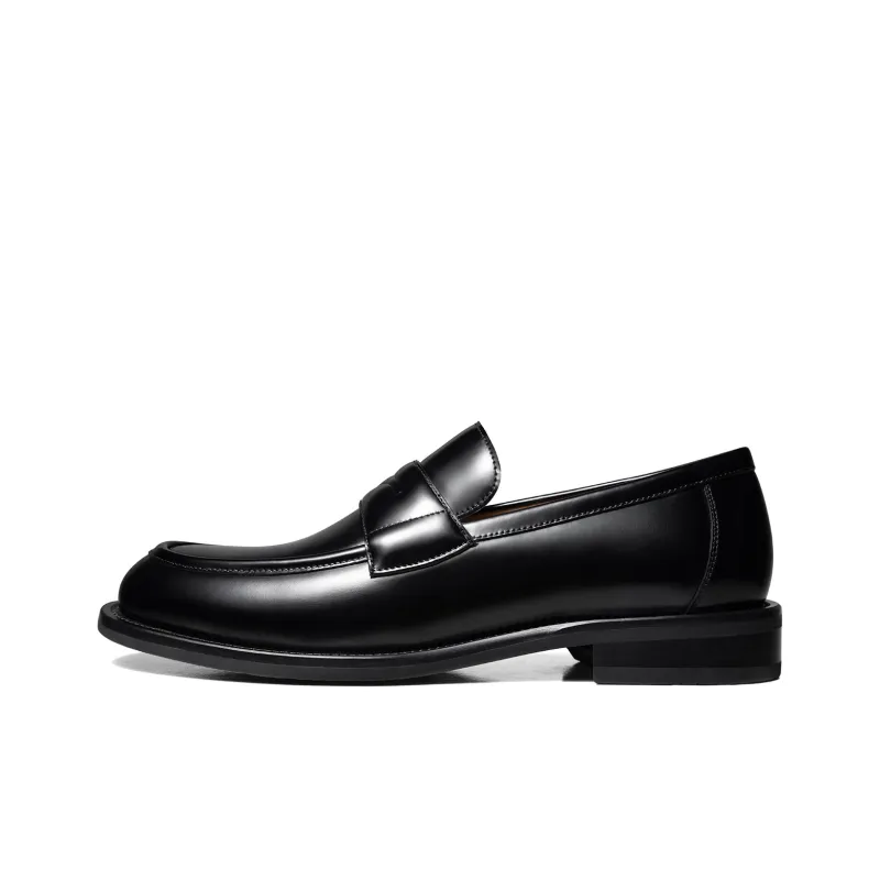 THOM WILLS British Business Casual Versatile Slip on Loafers Men's Black-0