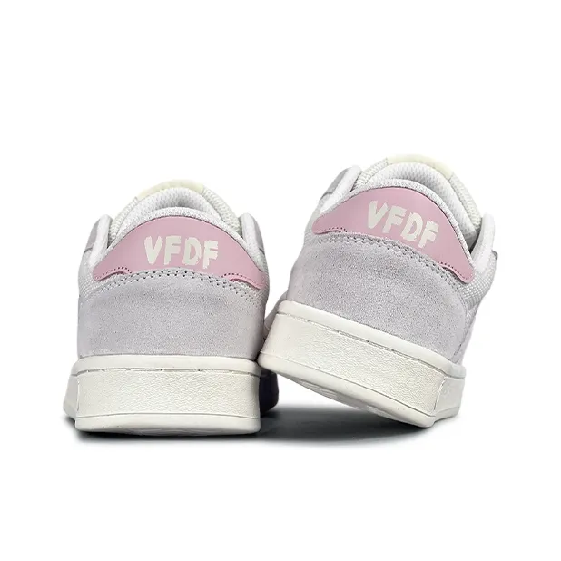 VFDF Anti Slip And Wear Resistant Breathable Low Top Skateboard Shoes Women's Beige Gray Pink-4