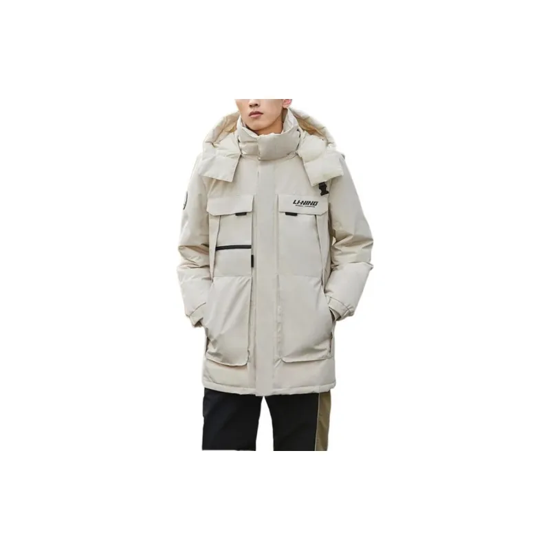 LiNing Training Series Down Jacket Men's Cloud Rain Gray-2