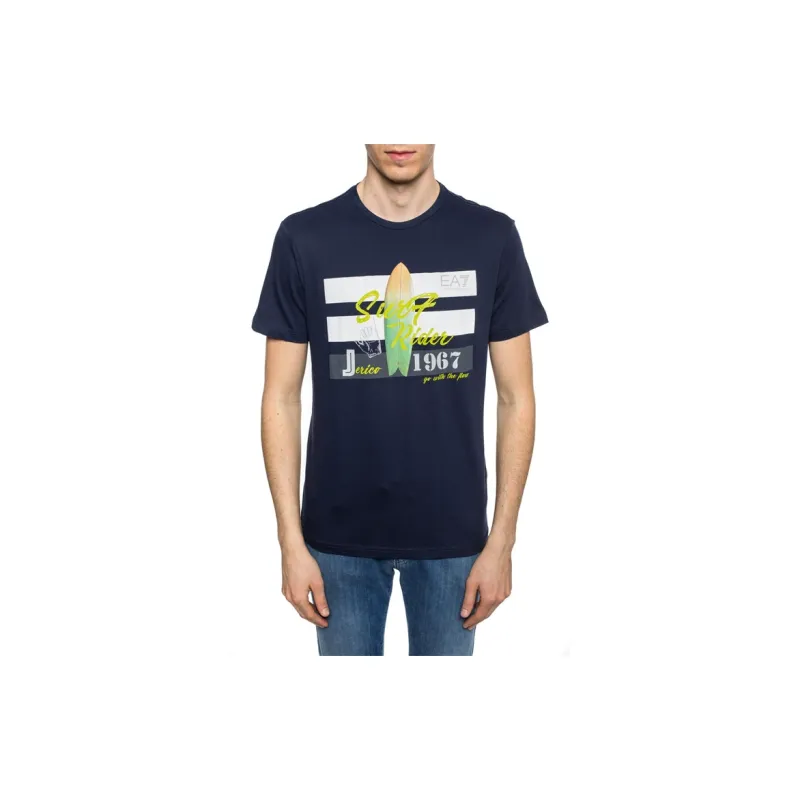 EMPORIO ARMANI EA7 T Shirts Men Marine Blue-3